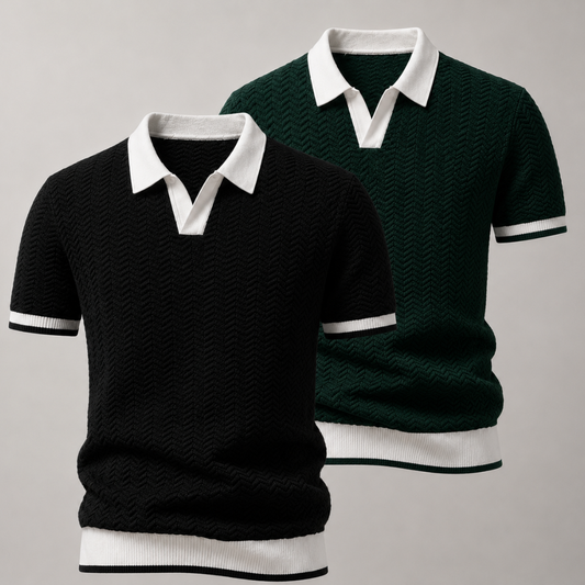 Set 2 Poloshirts – Texturiert und Elegant