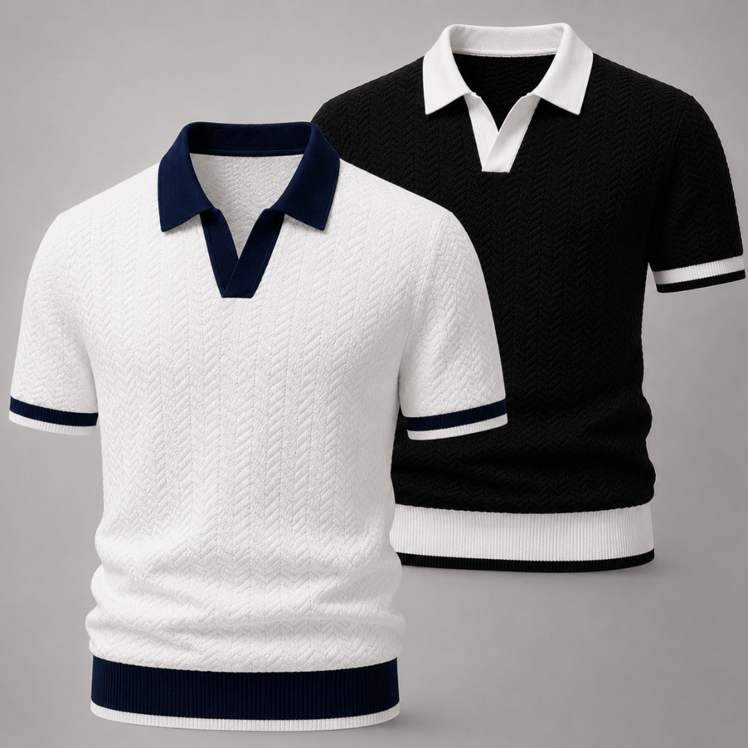 Set 2 Poloshirts – Texturiert und Elegant